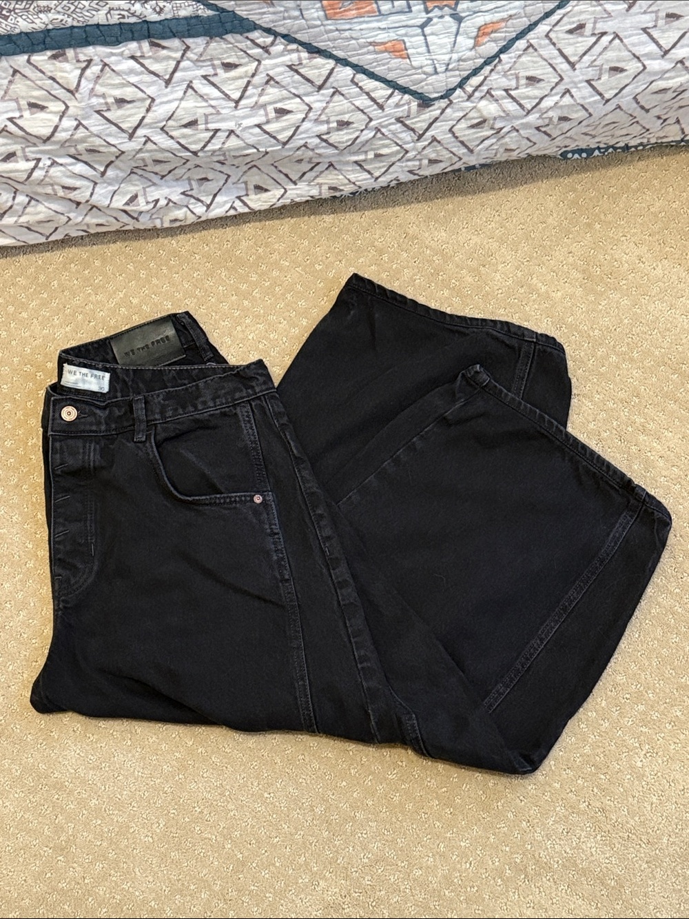 *NWOT* Free People We The Free Good Luck Mid Rise Barrel Jeans, Soundwave, Sz 30 - Picture 3 of 7